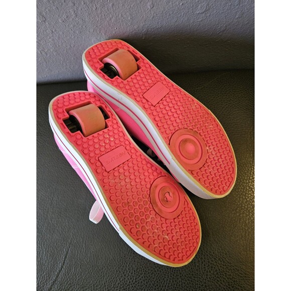 Heelys  Low Top Lace Up Sneaker Heel Wheel Size YOUTH  5 Pink /white Skate Shoes - Picture 8 of 10